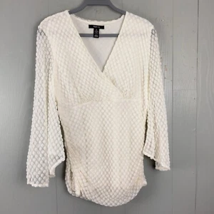 Style & Co Babydoll Oberteil Damen XL creme Kugeln Dichter Fee Cottagecore Boho - Bild 1 von 8