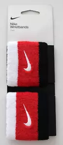 Nike Swoosh Singlewide Wristbands Adult University Red/Black/White - Picture 1 of 3