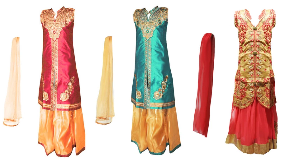 Girls' Designer Lehenga Sets 3 Pieces Indian Party Dress Set 3 to 13 Years - Image 1 of 1
