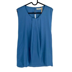 Rinascimento Women Blue Crew Neck Sleeveless Blouse Size 50 EU 46 UK 18 US 16 - Picture 1 of 9