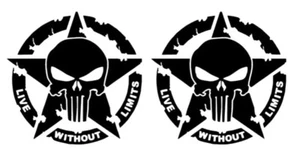 2x Skull Auto Aufkleber 9x9 cm ,Totenkopf Sticker Schädel, Punisher, Motorrad - Bild 1 von 2