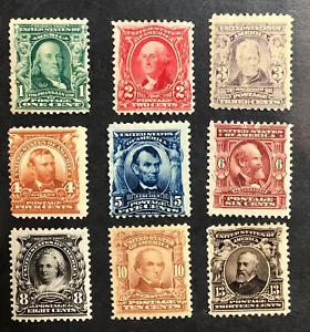 US Scott #300-308. ALLE MH / postfrisch aufklappbar. #306/#307/#308 sind schön! - Bild 1 von 3