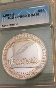 1987 S $1 Commemorative (Constitution), ICG PR69 DCAM - Picture 1 of 2