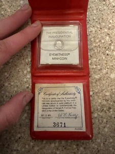 1974 The Presidential Inauguration 10mm Mini-Coin with COA- Solid Platinum - Picture 1 of 5