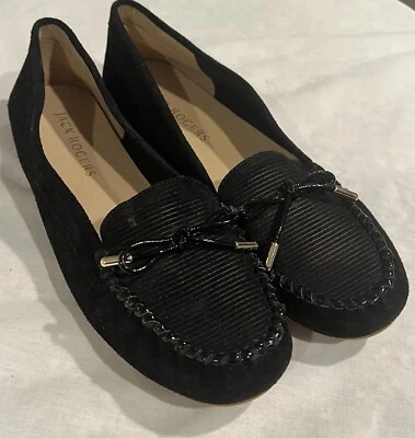 Mocasín Jack Rogers Gamuza Negro/Talla Plana 9.5 Negro Nuevo Sin Caja Foto 1 de 3