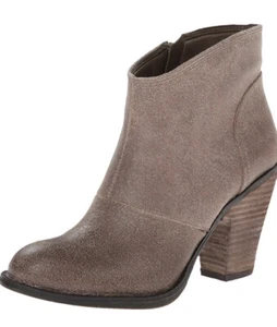 Jessica Simpson Maxi Western Leather Ankle Boots Brown 6 1/2 heeled - Picture 1 of 7