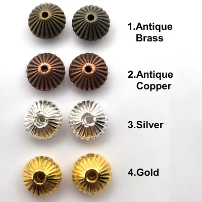 Bicone Spacer Beads 20pcs Copper Antique Brass Silver Gold Jewelry Finding 7mm - Image 1 of 4