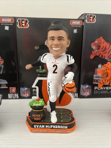 Evan McPherson Cincinnati Bengals Game Winner Bobblehead FOCO New Original Box Cover