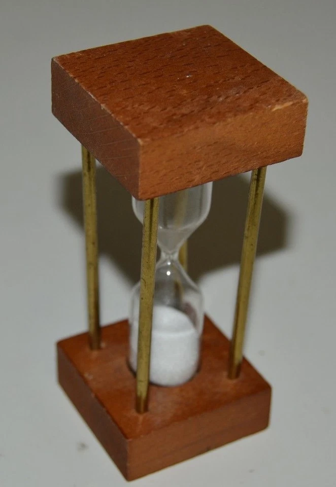 漂亮老式木制和玻璃游戏计时器工作时间玻璃罕见 — 第 1/4 张图片