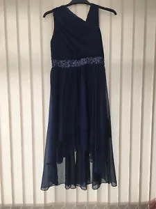 girls Monsoon occasion dress age 14 navy. New - Picture 1 of 4