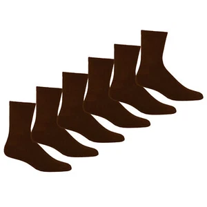 Mens Womens Diabetic Crew / Ankle Socks Cotton 6-Pack Non-Binding Cushion Sole - Picture 1 of 16