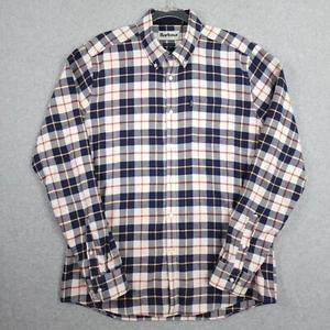 Barbour Shirt Mens Large Flannel Long Sleeve Plaid Button Down Tailored Fit - Picture 1 of 11