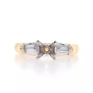 A. Jaffe Semi-Mount Engagement Ring YellowGold 18k Bag Dias .34ctw fits ~6-6.5mm - Picture 1 of 9