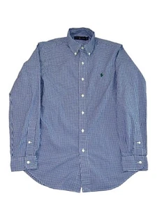 Camisa Ralph Lauren Calce Clásico Azul A Cuadros Abotonada - Talla Med - Imagen 1 de 4