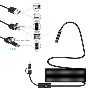 Megapixel HD USB C endoscopio tipo C fotocamera ispezione boroscopio per Android - Foto 1 di 12