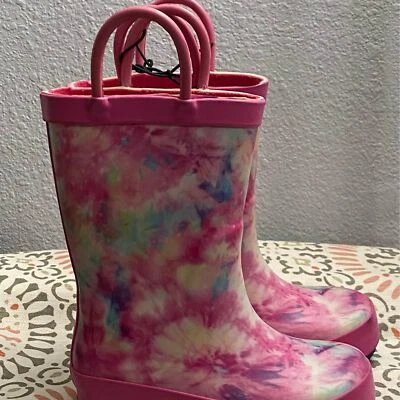 Pink Rain Boots Cat and Jack Size 7 - Image 1 of 4
