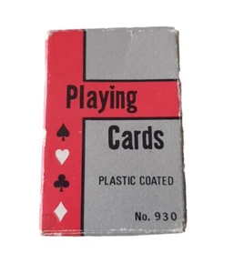 Vintage Mini Plastic Coated Playing Cards - Foto 1 di 2