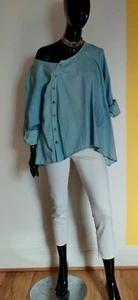 Light Denim Look Cotton Blouse - Size XL - NWOT - Picture 1 of 6