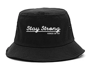 Kings Of NY Stay Strong Script Logo Bucket Hat Cap - Picture 1 of 5