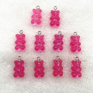 Pink Resin Gummy Teddy Bear Pendant Charms Jewelry Findings For Women,Girls - Picture 1 of 2