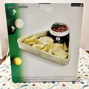 VTG Luminarc Pool Parlor Billiards Rack Chip & Dip Tray For Man Cave/Barware NEW - Picture 1 of 3