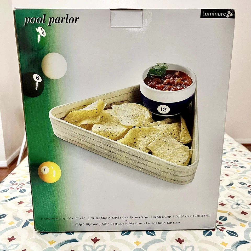 VTG Luminarc Pool Parlor Billiards Rack Chip & Dip Tray For Man Cave/Barware NEW - Image 1 of 3