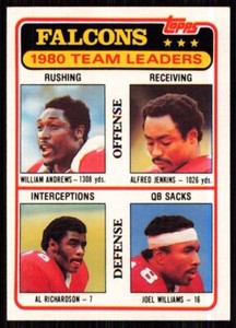 1981 Topps William Andrews/Alfred Jenkins/Al Richardson/Joel Williams Atlanta