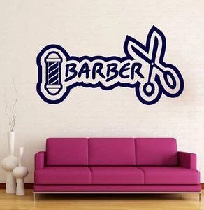 Adesivo murale decalcomania vinile icona barbiere negozio salone baffi taglio di capelli (n730) - Foto 1 di 3