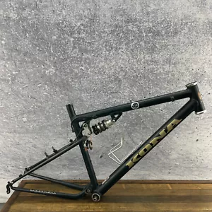 Vintage Kona Suspension Frame 18 in Medium 90s MTB ATB Horst Link Black Aluminum - Picture 1 of 22