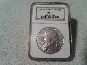 2005 P JOHN MARSHALL NGC MS70 $1 SILVER COMMEMORATIVE - Picture 1 of 4