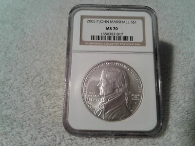 2005 P JOHN MARSHALL NGC MS70 $1 SILVER COMMEMORATIVE - Image 1 of 4