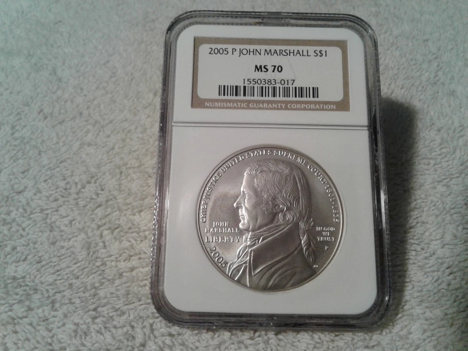 2005 P JOHN MARSHALL NGC MS70 $1 SILVER COMMEMORATIVE - Image 1 of 4
