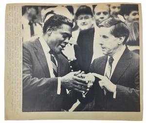 Vintage AP Wire LEAFDESK Press Photo Pic '89  NY Mets  FRED WILPON   BILL WHITE