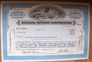 Stock certificate General Motors Corp. Payee J.C. Orr & Co. Broker Cede & Co 197 - Picture 1 of 3