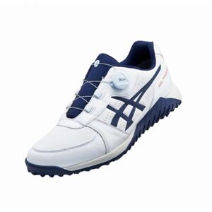 ASICS Golf Spike Shoes GEL-PRESHOT BOA WhiteNavy 3E Size US 9.5 Japan 27.5cm New