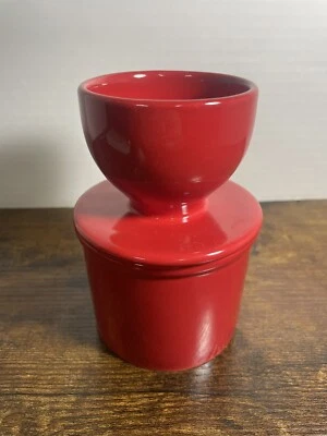 The Original Butter Bell crock 2003 by L. Tremain French Ceramic  Red - Image 1 of 4
