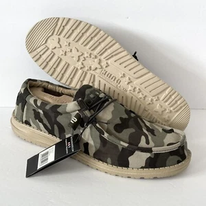 Hey Dude Wally tarnfarbene Schuhe Herren Größe 11 tarngrün Slipper Freizeit Halbschuhe - Bild 1 von 12