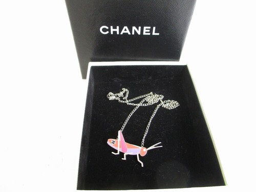 Collana catena argento motivo locusta logo CC originale CHANEL #8904