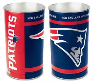 NFL New England Patriots 15" Metal Wastebasket Trashcan - Picture 1 of 1