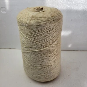 1 cono filato lana bianco grosso nome sconosciuto. Cono pesa oltre 4,25 libbre - Foto 1 di 6