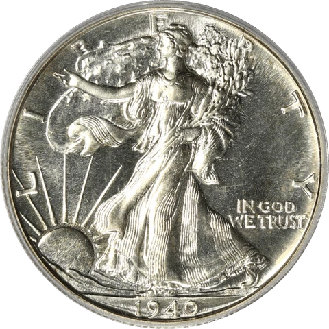 1940 Walking Liberty Half Dollar 50c, PCGS PR 66 - Old Green Holder Cover