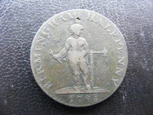 T252w Warwickshire Birmingham Halfpenny 1793 FREE POSTAGE - Picture 1 of 2