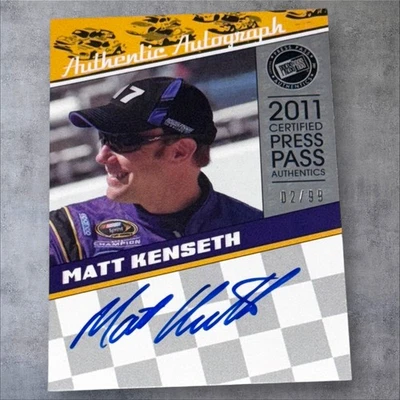 Matt Kenseth NASCAR 75 GREAT sign card 2011 PRESS PASS LEGENDS AUTHENTICS #02/99 - Image 1 of 2