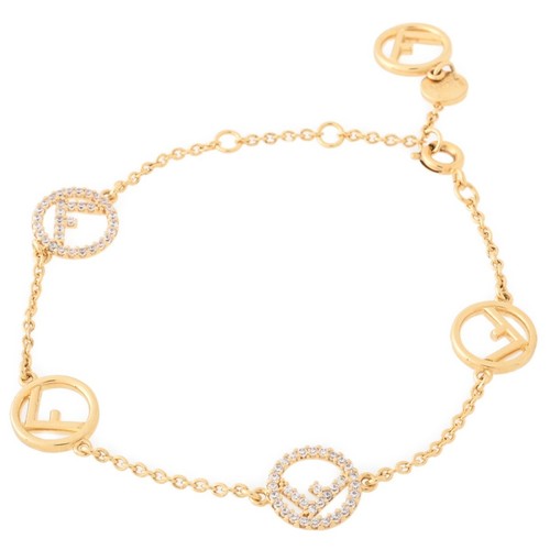 Y0625 Bracciale Fendi Usato1 8Ak711o pietra Metallo Zir Oro56947