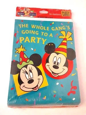 Vintage Hallmark Disney Mickey Mouse Minnie Vintage Birthday Party Invitations - Image 1 of 4