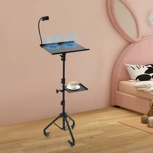 Regulowana wysokość stojak na laptopa czarny 3-kołowy 180° nachylenie 5kg udźwig - Zdjęcie 1 z 17