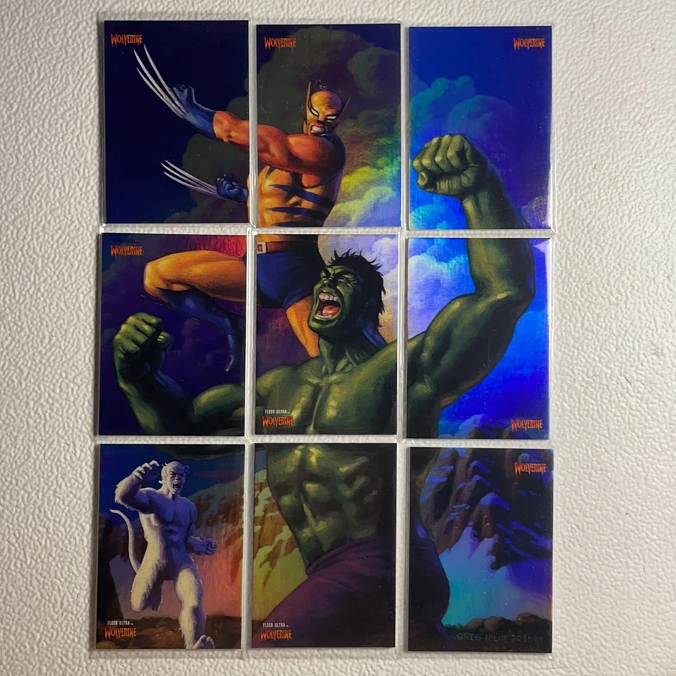 Wolverine vs. Hulk 2023 Fleer Ultra Marvel Puzzle 3x3s Set 1-9 - Image 1 of 1