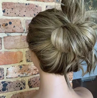 Pelucas de encaje completo Highlight marrón caramelo onda 100 % cabello humano 16 pulgadas 150 % densidad Foto 1 de 4