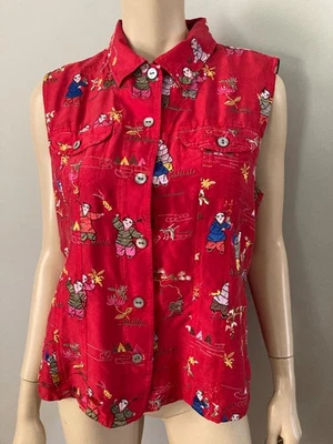 Chaleco Vintage Chicos Rojo Seda Asiático Arte Para Usar Bordado Asiático 2 Foto 1 de 4