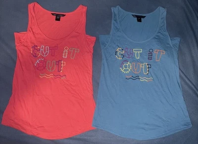 Marc By Marc Jacobs Cut It Out XS Bundle Tank Top 2 Rare Cut Out Y2K Lot Pima  - Image 1 of 4